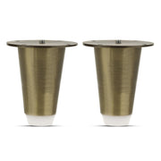 Plantex Heavy Duty Round 3 inch Spare Sofa Legs for Bed Furniture/Sofa Legs for Furniture Fitting/Table Legs/Sofa Leg Set of 2 pcs (Brass Antique)