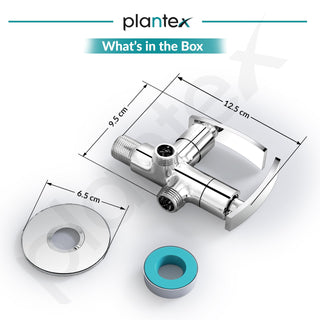 Plantex Pure Brass 2 way Angle Valve Tap/Angle Cocke for Bathroom with Teflon Tap (ZUR-1506, Chrome)