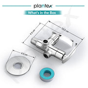 Plantex Pure Brass 2 way Angle Valve Tap/Angle Cocke for Bathroom with Teflon Tap (ZUR-1506, Chrome)
