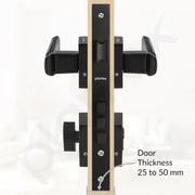 Plantex Triple Security Door Lock for Home/Main Door Lock Set with 3 Years of Warranty/Mortise Lock for Door with Brass Lock Body & Cylinder (7127, Z Black & DC Black)