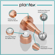 Plantex Stainless Steel 360 Degree 4 inch Door Magnet Stopper for Home/Office/Hotel Wall and Floor Mounted Soft-Catcher to Hold Wooden/Glass/PVC Door - Pack of 2 (PVD Rose Gold Finish)