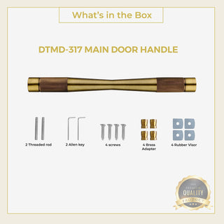 Plantex 14 inch Main Door Handle/Wooden & Glass Door Handle/Pull & Push Handles for All Doors of House, Office, Hotels (Brass Antique, Pack of 1) - 3 Years Warranty