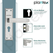Plantex Main Door Lock Handle Set/6-Lever Locks Mechanism with 3 Years of Warranty/Mortise Lock with 3 Keys, Brass Locks Body & Cylinder(PTP-06 Matt)