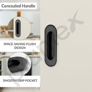 Plantex Sliding Door Handle/Concealed Handle for Sliding Door/96mm Concealed Handle for Wardrobe/Kitchen Cabinet - Pack of 4 (Black)