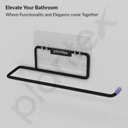 Plantex Self Adhesive GI Steel Toilet Paper Holder Self Adhesive/Toilet Paper Roll Holder/Tissue Paper Roll Holder for Bathroom (Black - Pack of 2)