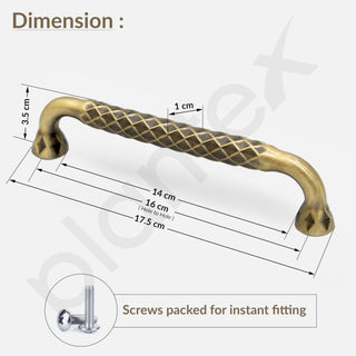 Plantex Cabinet Handle/160mm Handle for Cabinet/Wardrobe Handle/Door Pull-Push Handle for Home/Office - Pack of 1 (Brass Antique)