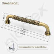 Plantex Cabinet Handle/Kitchen Cabinet Door Handle/Wardrobe/160 mm Cupboard Handle/Door Pull-Push Handle for Home/Office - Pack of 2 (Brass Antique)