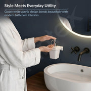 Plantex Liquid Soap Dispenser for Bathroom/Acrylic Shampoo Dispenser/Hand wash Dispense/Bathroom Accessories - Pack of 1 (VIW-137, White)