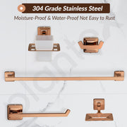 Plantex Decan 304 Grade Stainless Steel Towel Rod for Bathroom/Soap Holder/Napkin Ring/Tumbler Holder/Robe Hook/Bathroom Accessories - Rose Gold