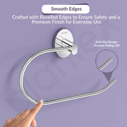 Plantex 304 Grade Stainless Steel Compact Napkin Holder for Wash Basin/Hand Towel Hanger/Holder for Bathroom Accessories - Olive (Chrome)