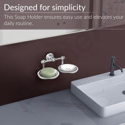 Plantex 304 Grade Stainless Steel Double Soap Holder for Bathroom/Wall Mounted Soap Holder/Bathroom Accessories - Skyllo (Chrome)
