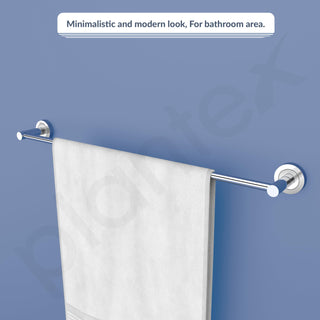 Plantex Stainless Steel Towel Holder in Bathroom/Single Towel Rod for Bathroom/Cloth Hanger/Bathroom Accessories (24 - Inch) Chrome Finish - Pack of 2