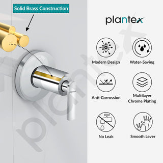 Plantex Pure Brass BAL-506 Concealed Stop Cock/Concealed Stop Valve Tap For Bathroom With Teflon Tape & Brass Adjustable Wall Flange – 15 mm (Mirror-Chrome Finish)
