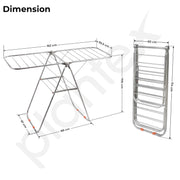Plantex Cloth Stand for Home/Stainless Steel Foldable Colth Stand/Single Layer Cloth Drying Rack for Balcony - Pack of 1 (Bloom, Chrome)