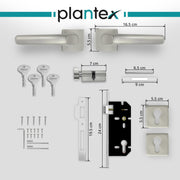 Plantex Fully Brass Door Lock with 3 Years of Warranty/Main Door Lock for Home/Mortise Lock for Door - Main Door Lock Set(Sumer-3054, Satin White Chrome)