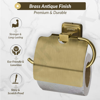 Plantex 304 Grade Stainless Steel Toilet Paper Holder/Stand for Toilet Paper Roll/Tissue Paper Holder - Decan (Brass Antique)
