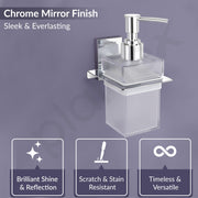Plantex Liquid Soap Dispenser for Bathroom/304 Grade Stainless Steel Shampoo Dispenser/Handwash Dispenser/Bathroom Accessories - (Chrome)