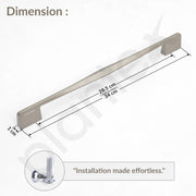 Plantex Cabinet Handle/288mm Handle for Wardrobe/Kitchen Handle/Pull-Push Handle for Home/Office - Pack of 2 (Satin)
