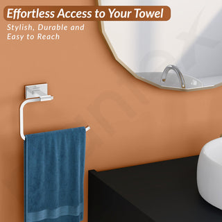 Plantex Stainless Steel Napkin Holder for Wash Basin/Towel Hanger for Bathroom/Hand Towel Holder/Bathroom Accessories - Nexa (Chrome)