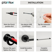 Plantex Stainless Steel Single Towel Rod for Bathroom/Towel Holder/Bathroom Hangers for Clothes/Bathroom Accessories (24 - Inch, Black)