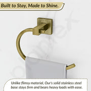 Plantex Stainless Steel Towel Holder for Bathroom/Towel Ring Holder/Napkin Holder for Washbasin/Napkin Ring/Bathroom Accessories ? Pack of 1, Aqua (Brass Antique)