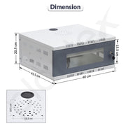 Plantex CCTV/NVR/DVR Cabinet Box/Network Rack/cctv box cabinet with Lock and Keys/Server rack with Power Socket - 3U+, (White) Transparent Glass Door dvr box for cctv