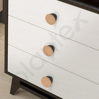 Plantex Knobs for Drawer/Drawer Knobs/Knobs for Cabinets/Pull-Push Knobs for Kitchen/Bedroom Drawer - Pack of 2 (Rose Gold & Black)