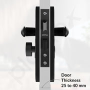 Plantex Heavy-Duty Door Lock Set - Main Door Lock Handle Set/Mortise Lock with 3 Keys, Brass Lock Body & Cylinder (8124 - Z Black & DC Black)