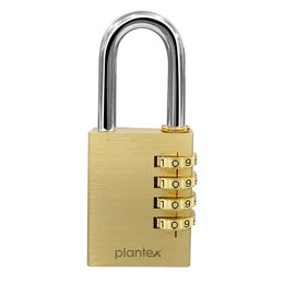Plantex 4-Digit Code Combination Brass Lock/Number Lock/Portable Luggage Locks for Briefcase/Laptop Bags - Pack of 1 (Medium, Brass Antique)