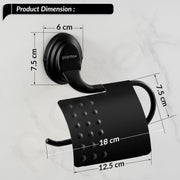 Plantex 304 Grade Stainless Steel Toilet/Tissue Paper Holder Stand for Washroom/Bathroom Accessories - Cubic (Black)