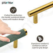 Plantex Stainless Steel & Aluminium Cabinet Handle/900mm Wardrobe Handle for Home/Cupboard Door Pull-Push Handles for Hotel/Office - Pack of 2 (DTC-3960, Green & Gold)