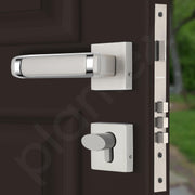 Plantex Mortise Door Lock for Home/Main Door Lock Set with 3 Years of Warranty/Mortice Lock for Door with Brass Lock Body & Cylinder (7127, Satin White & Chrome)