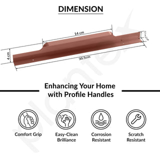 Plantex Profile Handle for Kitchen Cabinet/12 Inch Alluminium Drawer Profile Handle/Wardrobe Pull Handle for Home/Office/Hotel - Pack of 5 (Rose Gold)