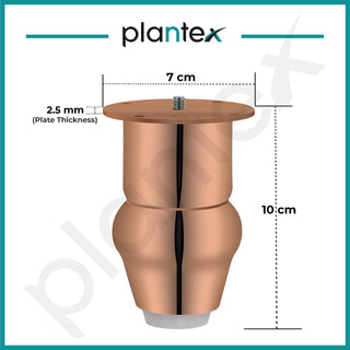 plantex Heavy Duty Round 4 inch Spare Sofa Legs for Bed Furniture/Sofa Legs for Furniture Fitting/Table Legs/Sofa Leg Set of 2 pcs (Rose Gold Finish)