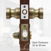Plantex Bathroom Door Lock/Stainless Steel Pull Push Door Handle Lock Set/Keyless Lock Handle for Bathroom (Brass Antique, DTM-666)