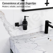 Plantex 304 Grade Stainless Steel Hand Wash Holder for Wash Basin Liquid Soap Dispenser/Bathroom Accessories - Splash (Black)