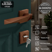 Plantex Door Lock for Home/Main Door Lock Set/Mortise Lock Set with Brass Lock Body & Cylinder (7129, PVD Choco)
