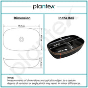 Plantex Ceramic Table Top Washbasin For Bathroom/Hand Wash Sink/Rectangle Countertop Vessel Sink Basin For Home/Office/Hotel (Black - 23.5 X 15 X 5 Inch)