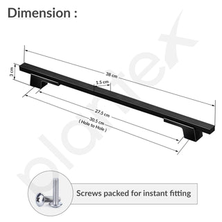 Plantex Cabinet Handle/288mm Handle for Cabinet/Door Pull-Push Handle for Home/Office/Hotel - Pack of 1 (Black)