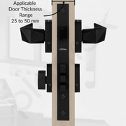 Plantex Main door Lock Set/Door Handle Lock/Mortise Door Lock for Home with 3 Years of Warranty (7129, Z-Black)