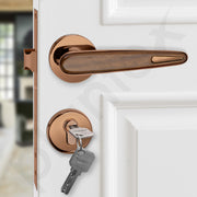 Plantex Premium Door Lock with 3 Years of Warranty by plantex/Main Door Locks for Home/Mortise Lock Set for Door (PVD Rose Gold & Wood Finish)