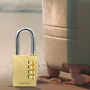 Plantex 4-Digit Code Combination Brass Lock/Number Lock/Portable Luggage Locks for Briefcase/Laptop Bags - Pack of 1 (Medium, Brass Antique)