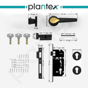 Plantex Heavy Duty Door Lock/Main Door Mortise Lock Handle/Handle Set for Home/Office (PT-012, Gold & Black)
