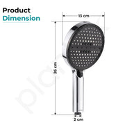 Plantex Hand Shower for Bathroom/6 Mode Multifunctional Shower/5-Inch ABS Plastic Silicone Handheld Shower Head/Easy Mode Switching – (Chrome, H-627)