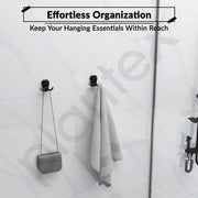 Plantex Robe Hook for Bathroom/304 Grade Stainless Steel Towel Hook/Cloth Hanger/Bathroom Accessories - Pack of 1 (PMB-2405, Z-Black)