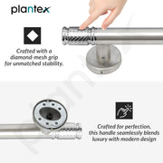 Plantex Main Door Handle/Pull & Push Handles for All Doors of House, Office, Hotels/300mm Wooden & Glass Door Handle - Pack of 1 (Satin Steel & Chrome)