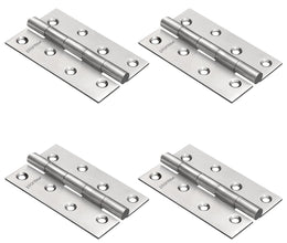 Plantex Door Hinges 4 inch x 14 Gauge/2 mm Thickness Home/Office/Hotel/Door Hinges for Main Door/Soft Movement Hinge for Bedroom/Kitchen/Bathroom/Kabza - Pack of 4 (Satin Matt)