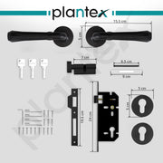 Plantex Heavy Duty Door Lock - Main Door Lock/Mortise Lock for Door/Door Lock for Bedroom/Home/Office/Hotel -Z Black Finish (3 Brass Keys)
