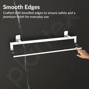 Plantex Dual 304 Grade Stainless Steel Towel Rod for Bathroom/Towel Bar for Bathroom/24 Inch Towel Hanger/Towel Holder - Pack of 1 (1908, Chrome)