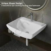 Plantex Ceramic Wash Basin/Basin for Bathroom with 10 Years Glaze Warranty by Plantex/Wall Mounted Washbasin for Home/Office/Hotels (White - 18 x 14 x 5 Inch)